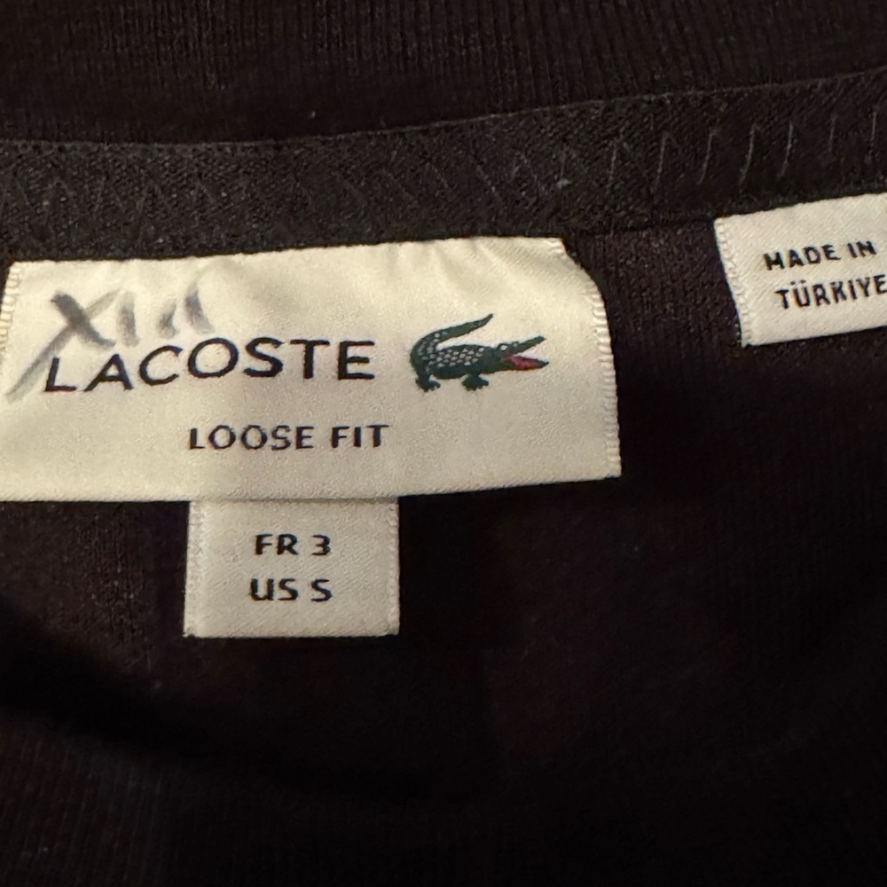 LACOSTE LOOSE FIT TWO-PLY PIQUE SWEATSHIRT (BLACK) Small - Picture 5 of 9